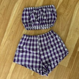 Purple Palaka Set. Tube top and shorts set. Brand new never worn.